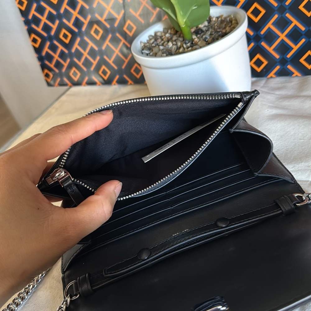 NWT , Tory Burch Black willa Quilted nylon Crossbody wallet Bag - Picture 5 of 10